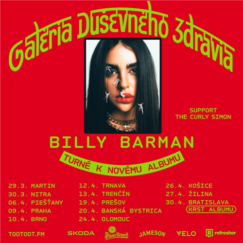 Billy Barman / GALÉRIA DUŠEVNÉHO ZDRAVIA / Piešťany / support: The Curly Simon